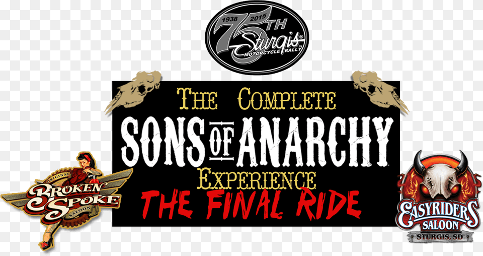 The Complete Sons Of Anarchy Experience Sturgis 2015, Logo, Adult, Female, Person Free Transparent Png