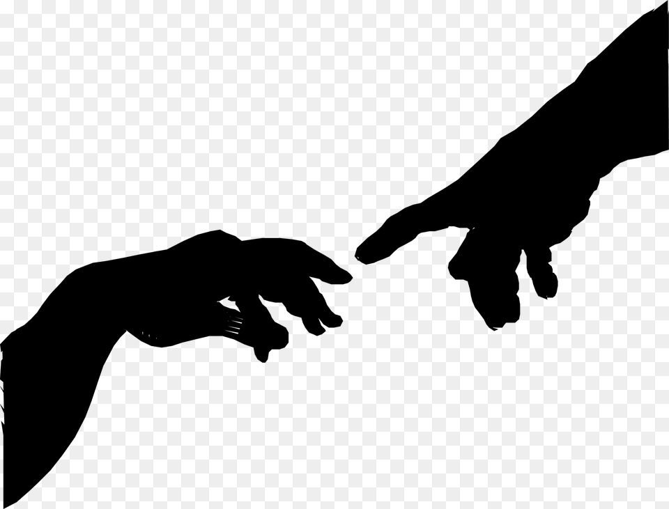 The Creation Of Adam Hand Silhouette By Eryc Tri Juni Creation Of Adam, Gray Png