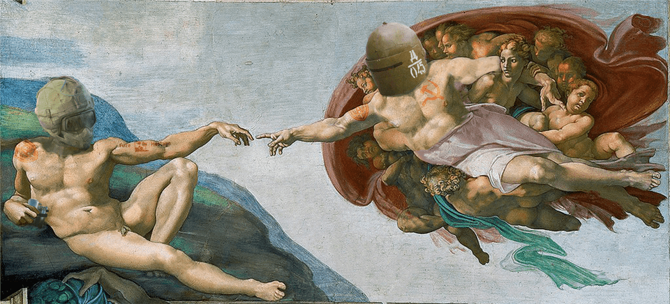 The Creation Of Fuze Creation Of Adam Painted By Michelangelo Png Image