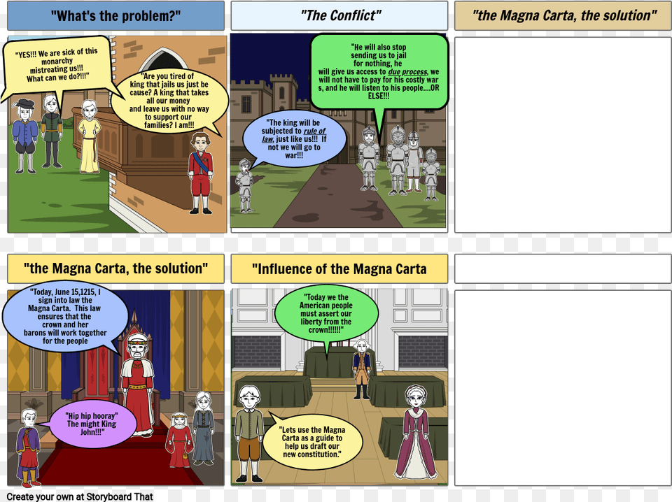 The Creation Of Magna Carta Storyboard Par Missymckee2008 Comics, Book, Publication, Person Free Png