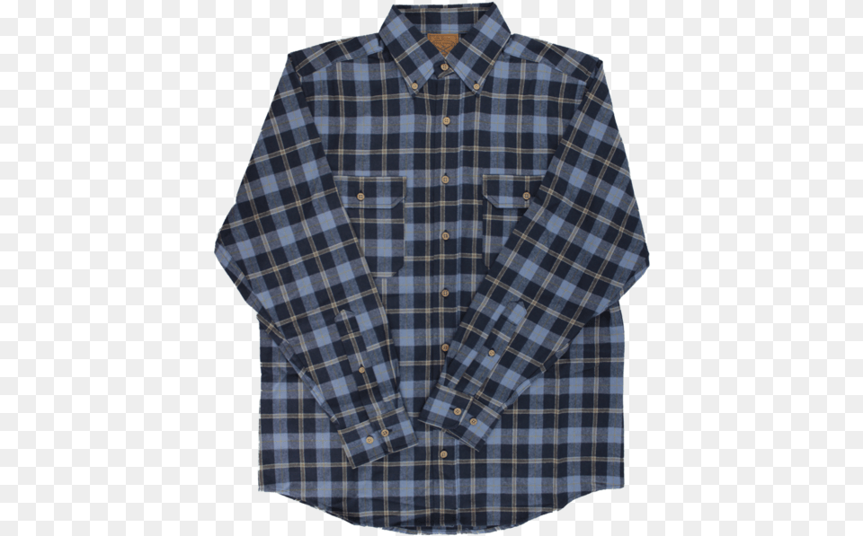 The Crosscut Flannel Shirt Canyon Blue Shirt, Clothing, Dress Shirt, Long Sleeve, Sleeve Free Png