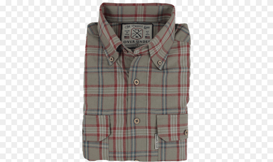 The Crosscut Flannel Shirt Earth Tan Long Sleeve, Clothing, Dress Shirt Png Image