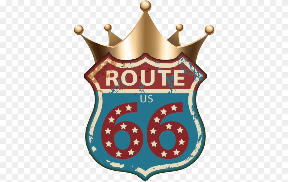 The Crown Of Route 66 Treacle Factory Vintage Route 66 Sign, Badge, Logo, Symbol, Birthday Cake Free Png