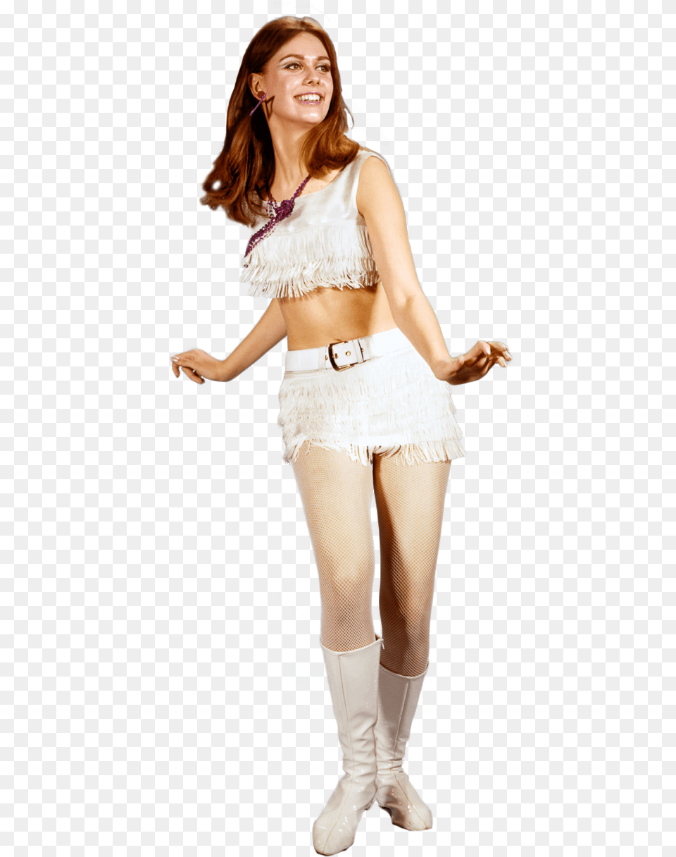 The Cut Out Poster 1970s Smiling Young Woman Dancing Wearing White, Adult, Skirt, Person, Female Free Png Download