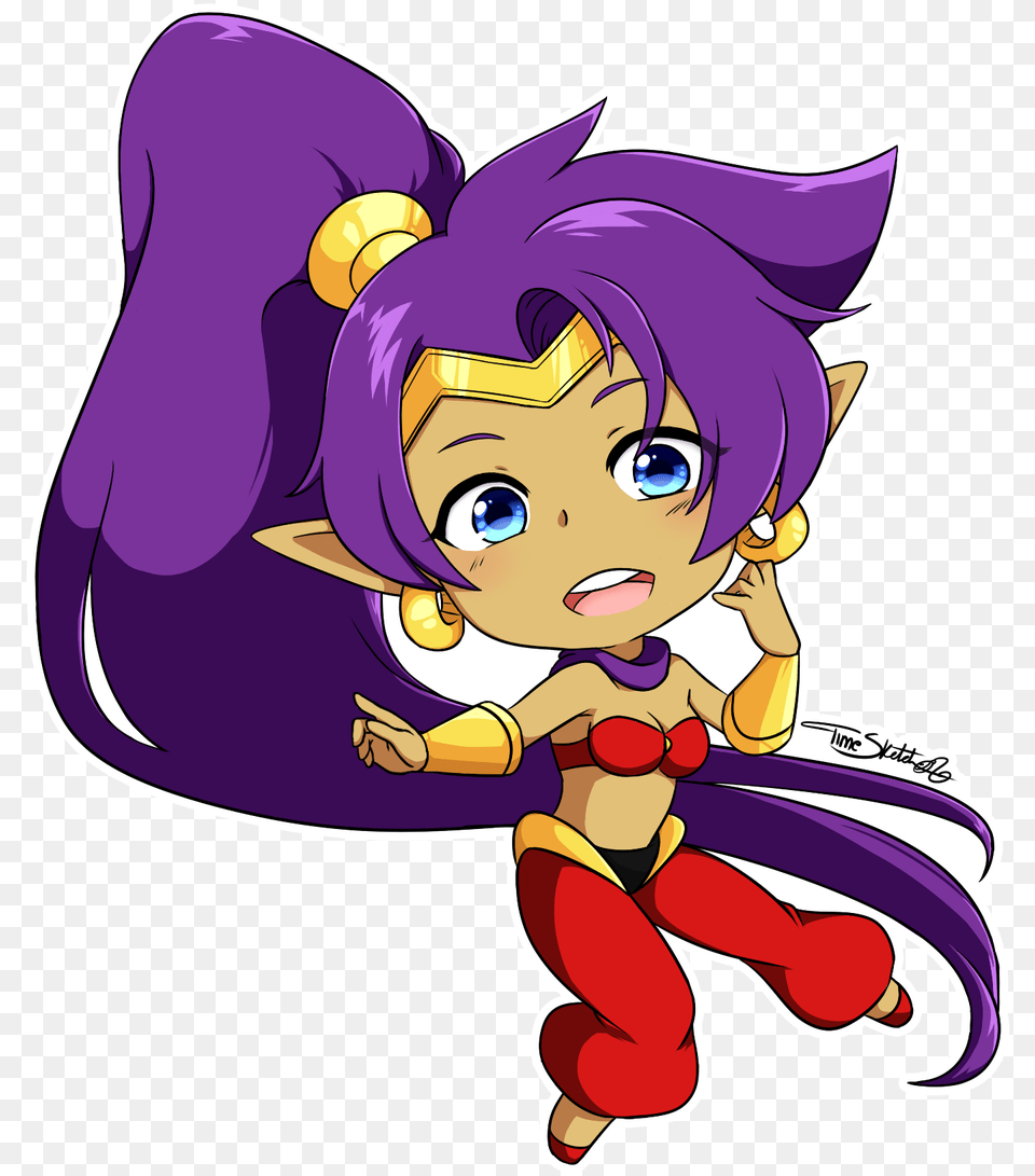 The Cute Genie Herself Shantae From Cartoon, Book, Comics, Publication, Purple Free Transparent Png
