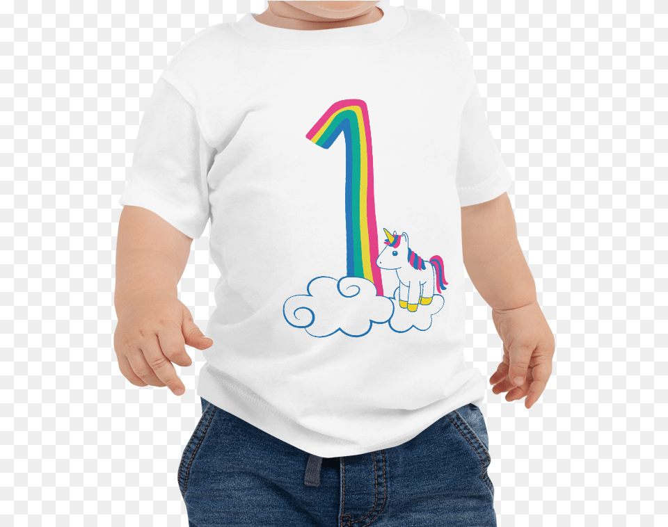 The Cutest Rainbow Unicorn First Birthday Shirt There Camisas De Baby Shark, Clothing, T-shirt, Long Sleeve, Sleeve Free Png Download