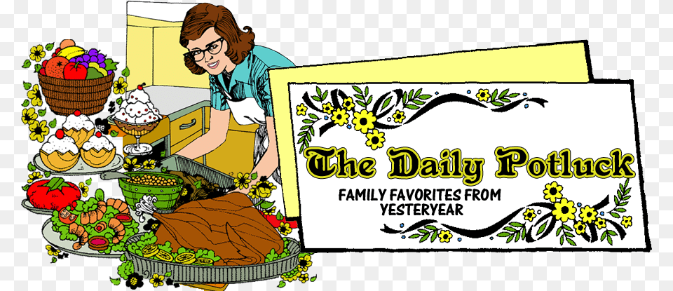 The Daily Potluck Cartoon, Meal, Lunch, Food, Outdoors Png Image