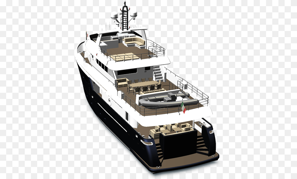 The Darwin Class 95 Superyacht Boat Back View, Transportation, Vehicle, Yacht Png