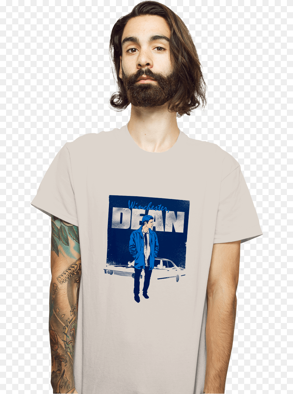 The Dean Winchester Dragon Ball Z Full Size Ellie And Dina Shirt, Beard, Clothing, T-shirt, Face Free Png Download