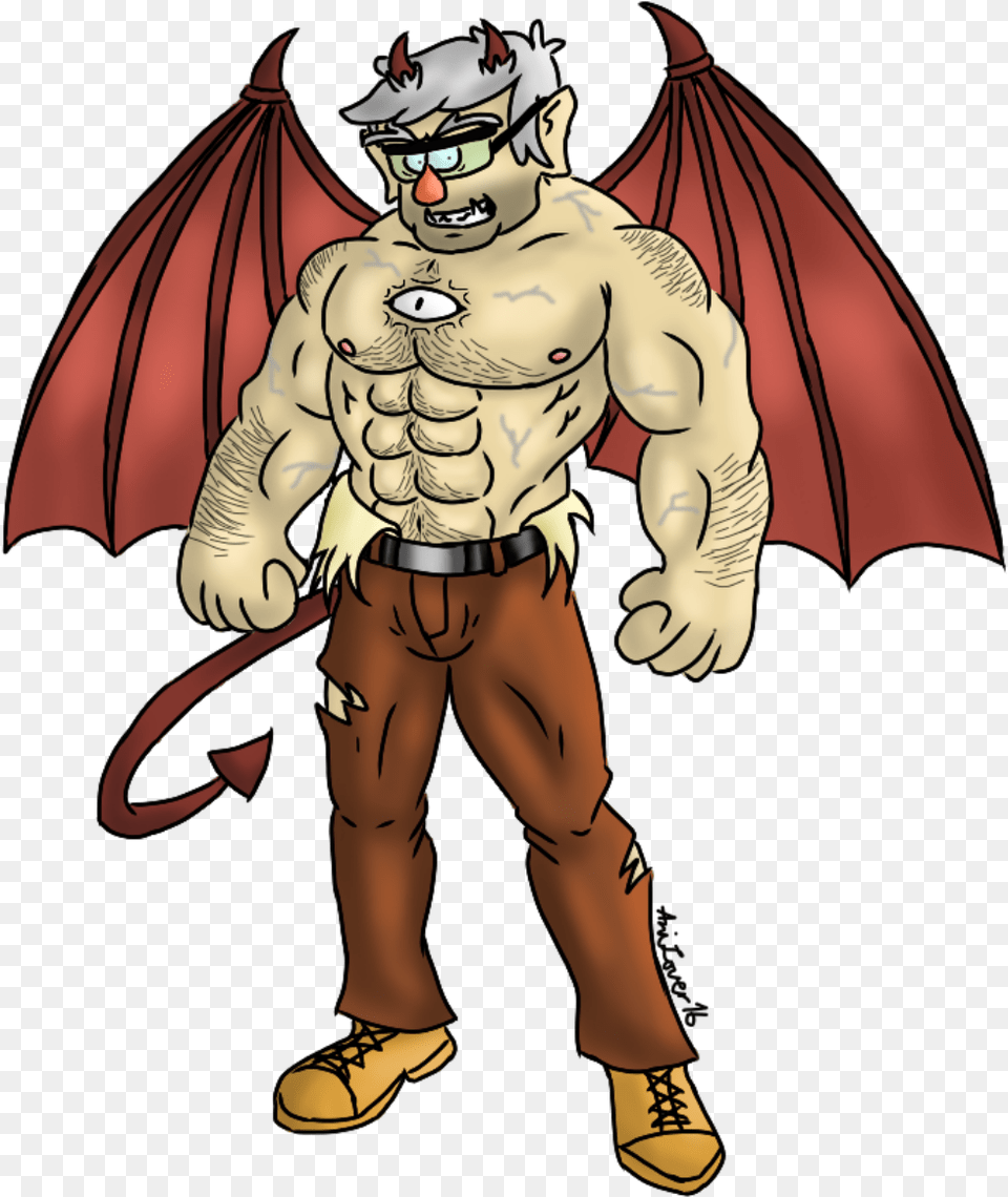 The Demonic By Anilover16 Muscle Grunkle Stan, Accessories, Art, Person, Ornament Png Image