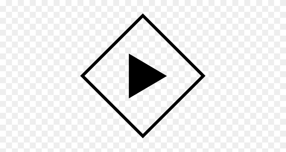 The Diamond Play Button Arrows Multimedia Icon With, Gray Png Image