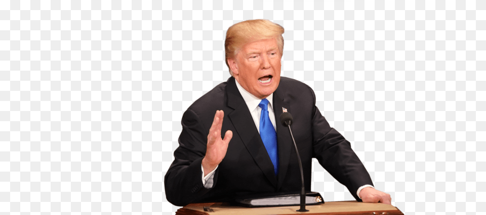 The Divider Trump Sitting, Accessories, Person, People, Microphone Free Transparent Png