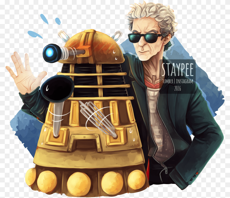 The Doctor And A Dalek Explain Explaaaaiiiinnn Poster, Accessories, Photography, Sunglasses, Male Png Image