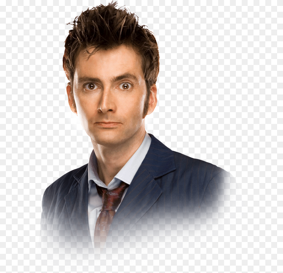 The Doctor Free Download David Tennant Doctor Who Face, Accessories, Suit, Person, Necktie Png