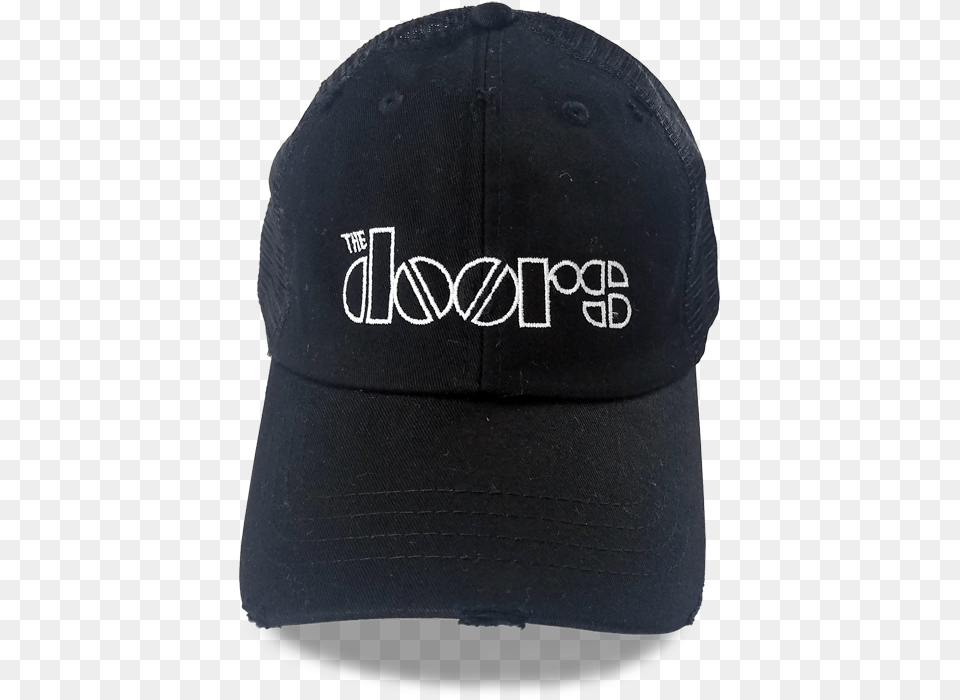 The Doors Vintage Distressed Logo Cap Black Front, Baseball Cap, Clothing, Hat Png Image