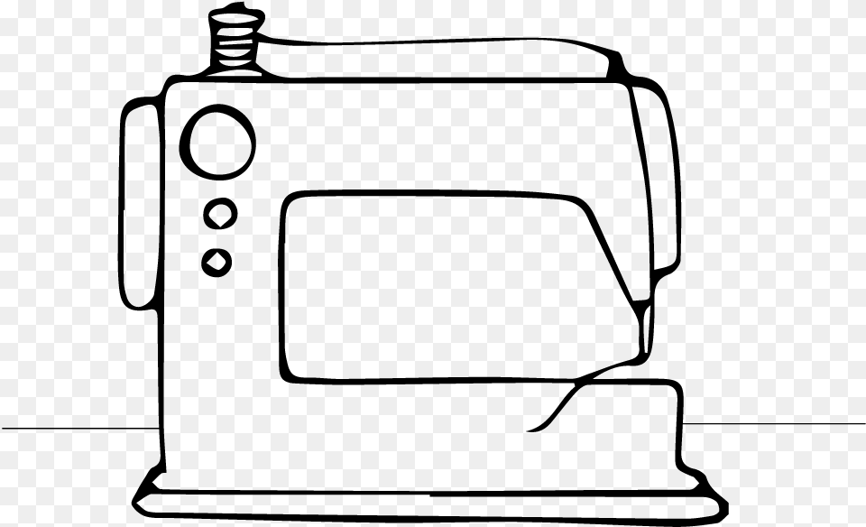 The Drawing Of A Leather Sewing Machine Line Art, Gray Free Png Download