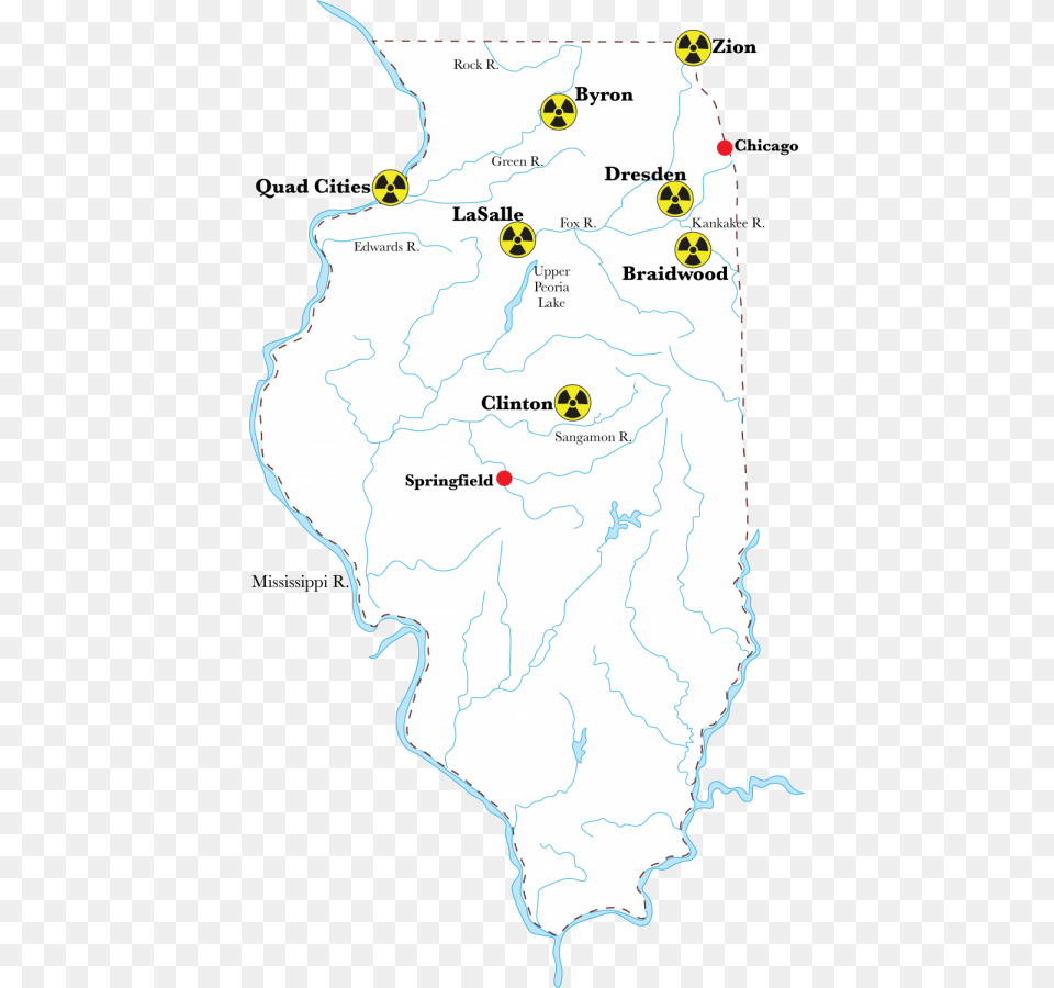 The Dresden And Braidwood Reactors Are Two That The Nuclear Power Plants In Illinois, Atlas, Chart, Diagram, Map Free Png Download