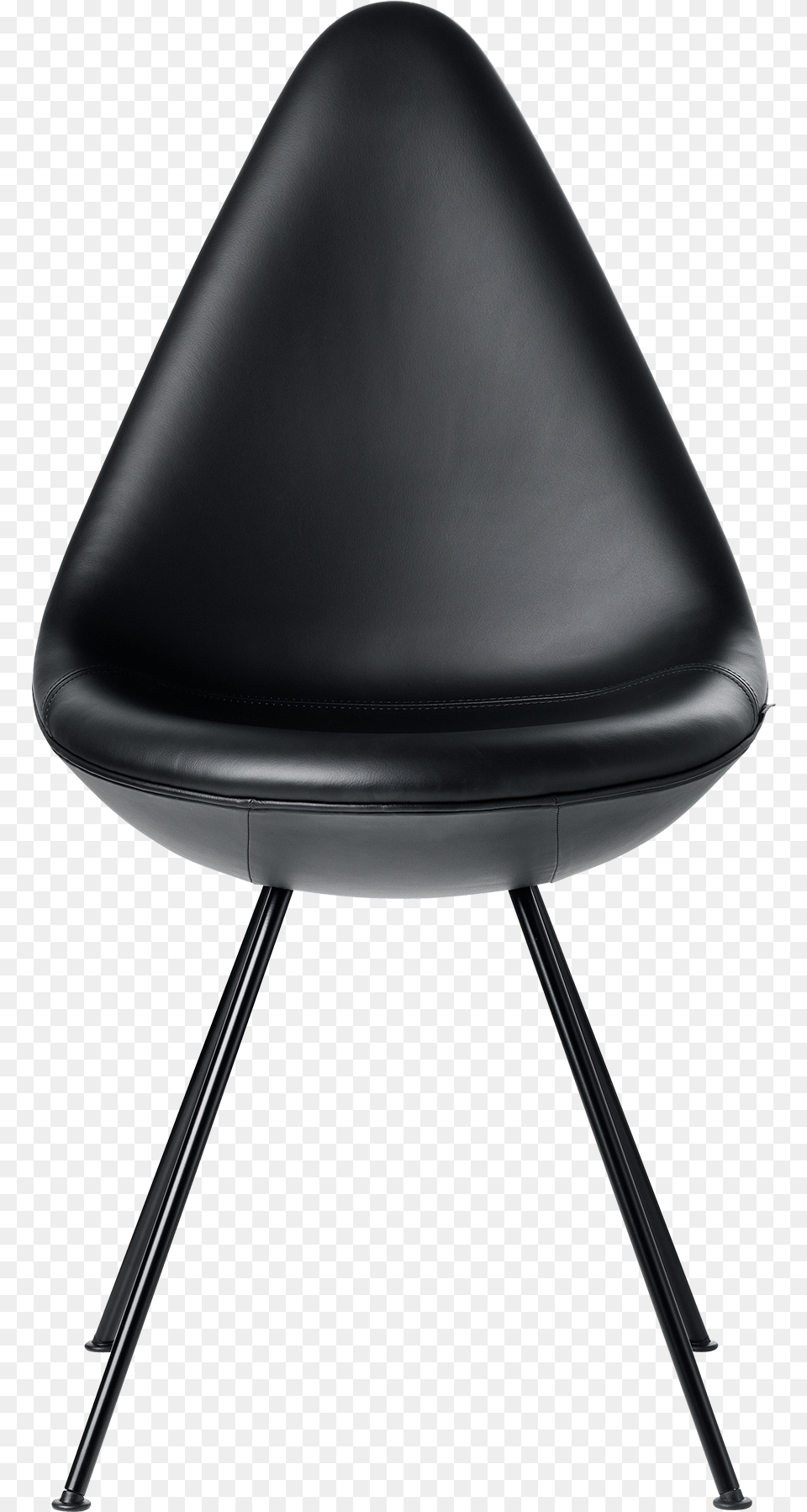 The Drop Chair Arne Jacobsen Black Basic Leather Lacquered Fritz Hansen Drop Chair, Cushion, Furniture, Home Decor Free Transparent Png