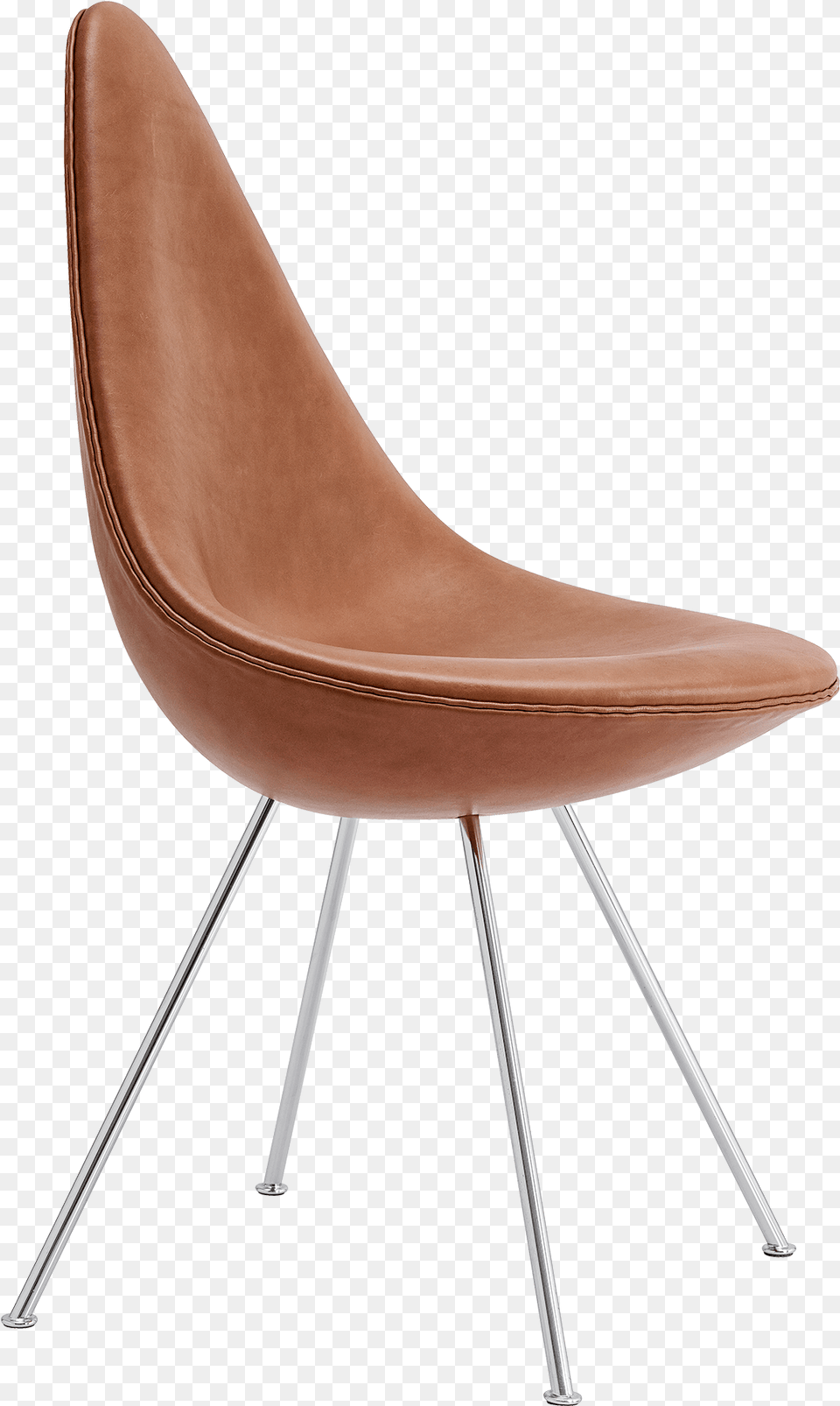 The Drop Chair Arne Jacobsen Upholstered Elegance Leather Drop Chair Arne Jacobsen, Furniture, Plywood, Wood, Cushion Free Transparent Png