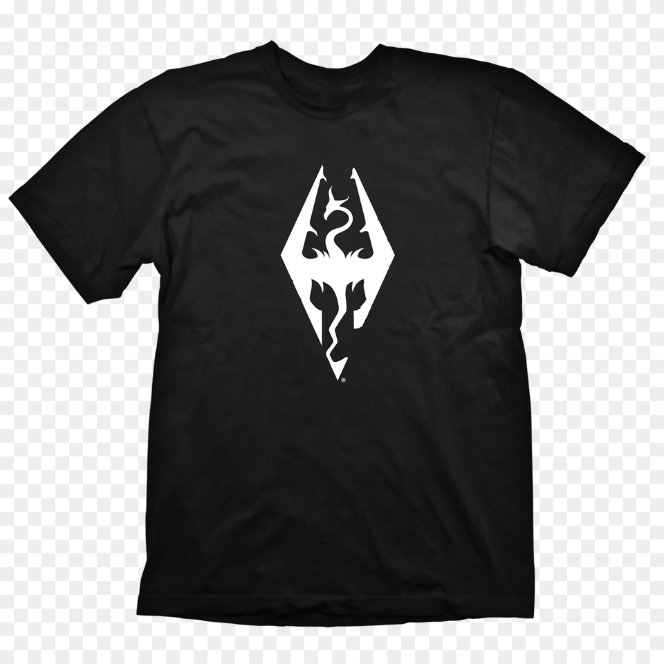 The Elder Scrolls V Skyrim T Shirt Dragon Symbol Official, Clothing, T-shirt, Logo, Weapon Png Image