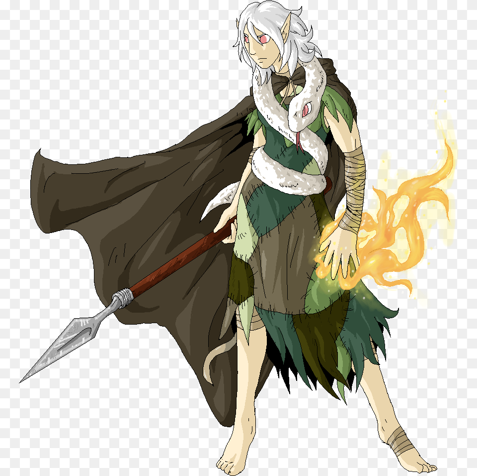 The Elven Druid Half Elf White Hair, Adult, Person, Woman, Female Png