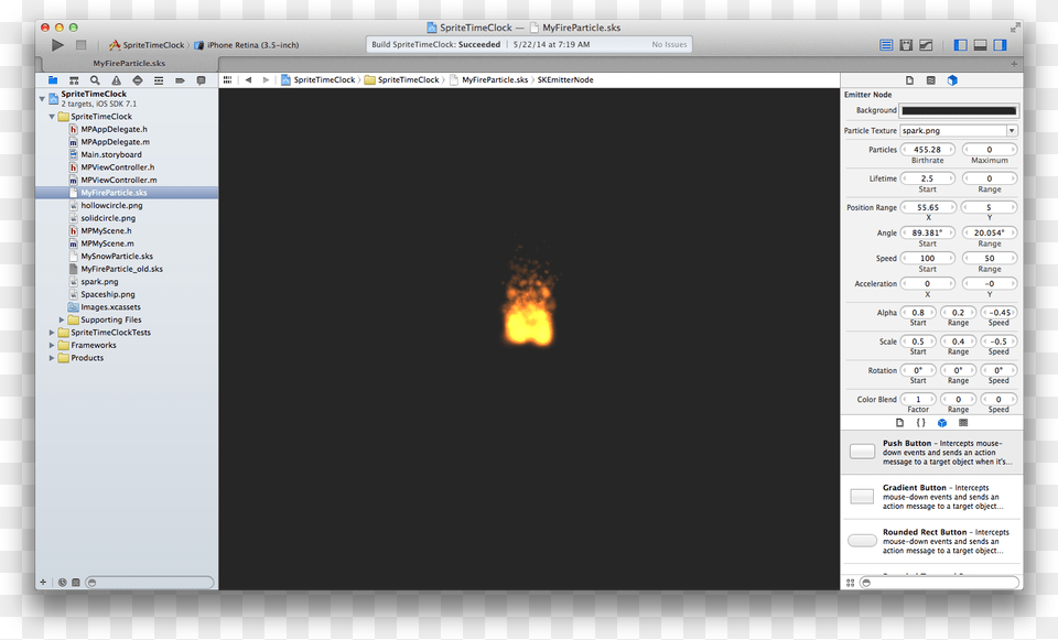 The Emitter Editor With Our Fire Template Editing, Electronics, File, Screen, Monitor Png