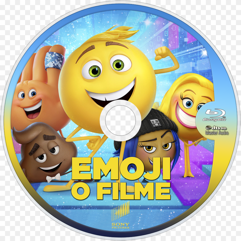 The Emoji Movie Bluray Disc Dvd The Emoji Movie 2017 Cover, Disk, Face, Head, Person Free Png Download