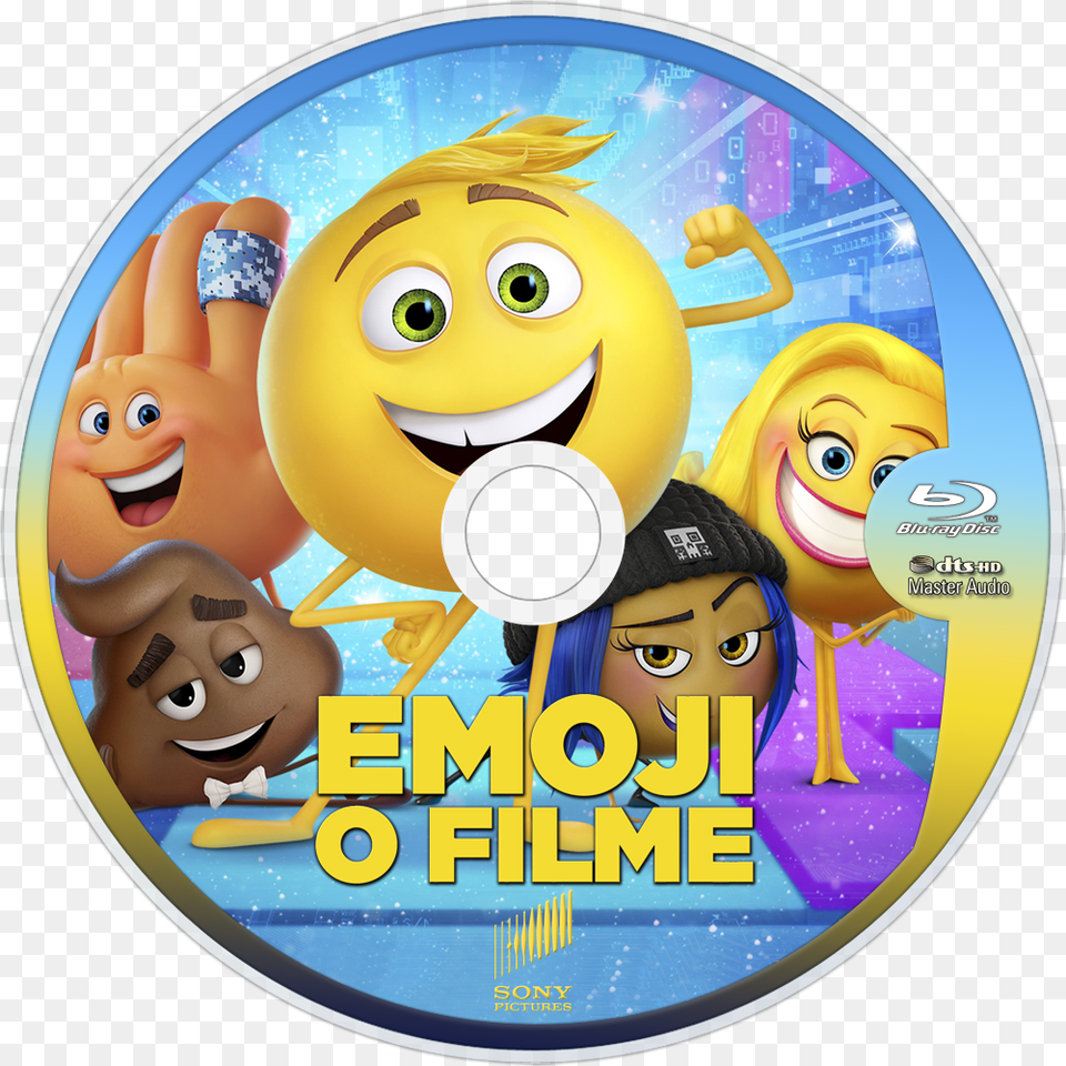 The Emoji Movie Bluray Disc Image Emoji Movie Poster, Disk, Dvd, Face, Head Free Png