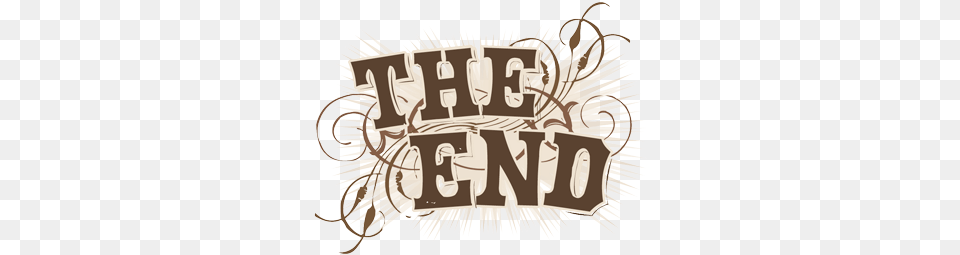 The End Transparent Sign Calligraphy, Art, Collage, Text, Advertisement Free Png Download