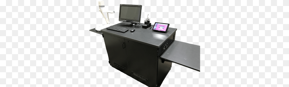The Enhanced Podium Is A Version Of The Standard Podium Computer Desk, Table, Hardware, Furniture, Electronics Free Png