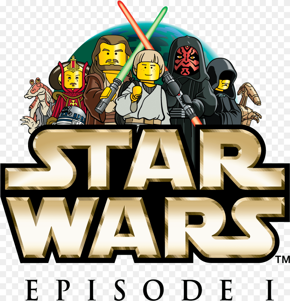 The Episode I Lego Star Wars Logo Used Star Wars, People, Person, Book, Comics Png Image