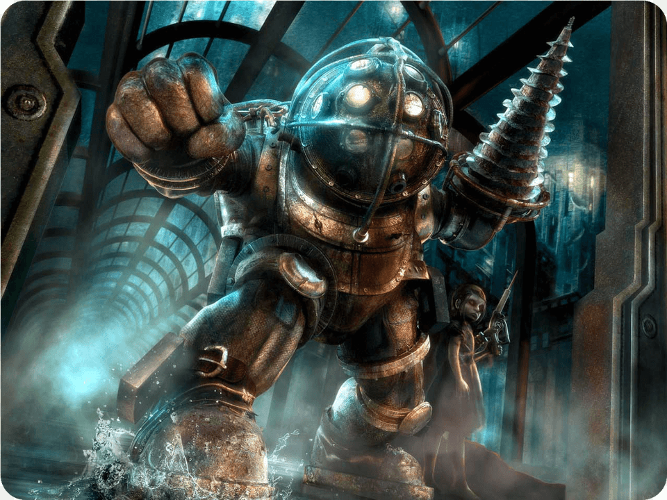 The Events Of The Original Bioshock The Story Continues Bioshock 2 Big Daddy, Screw, Machine, Adult, Person Free Transparent Png