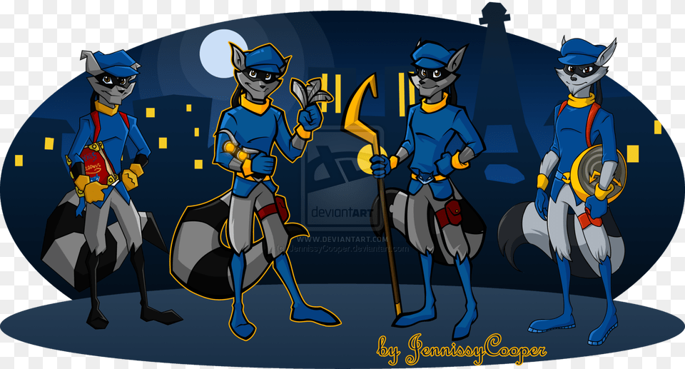 The Evolution Of Sly Cooper By Jennissycooper Sly Cooper Base, Book, Comics, Publication, Person Free Transparent Png