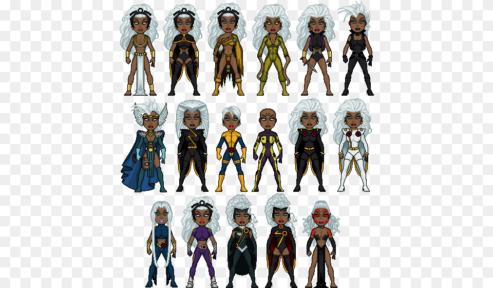 The Evolution Of Storm By Geekinell D77b5fu Black Panther Black Panther Suit Evolution, Book, Publication, Comics, Adult Png