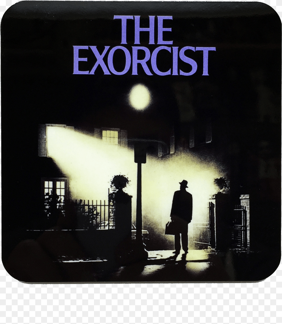 The Exorcist Drink Coaster Exorcist The Version You39ve Never Seen Book, Lighting, Publication, Silhouette, Person Free Transparent Png