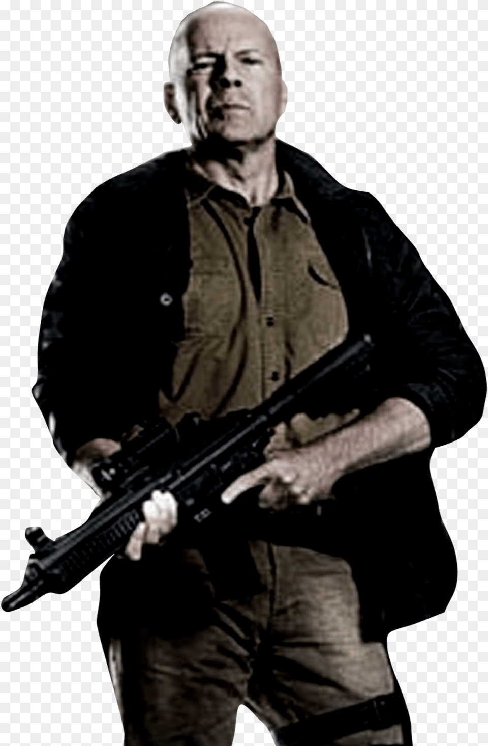 The Expendables Bruce Willis Mr Church Expendables, Weapon, Rifle, Firearm, Gun Free Png Download