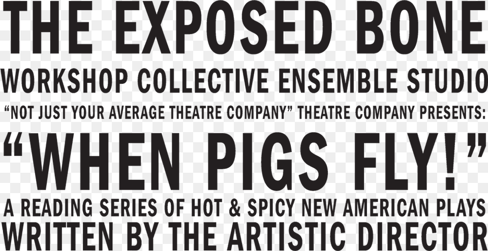 The Exposed Bone Workshop Collective Ensemble Studio Poster, Advertisement, Text, Scoreboard Png