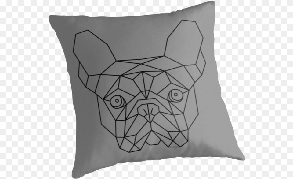 The Face Of A French Bulldog Which I Sketched And Then Throw Pillow, Cushion, Home Decor, Adult, Wedding Free Png