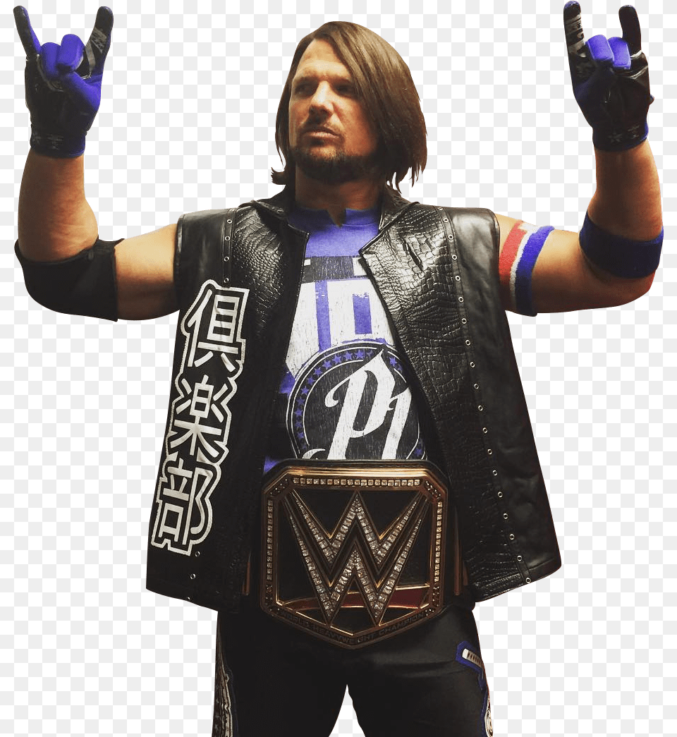 The Face That Runs Two Places Aj Styles 2017, Vest, Clothing, Glove, Lifejacket Png