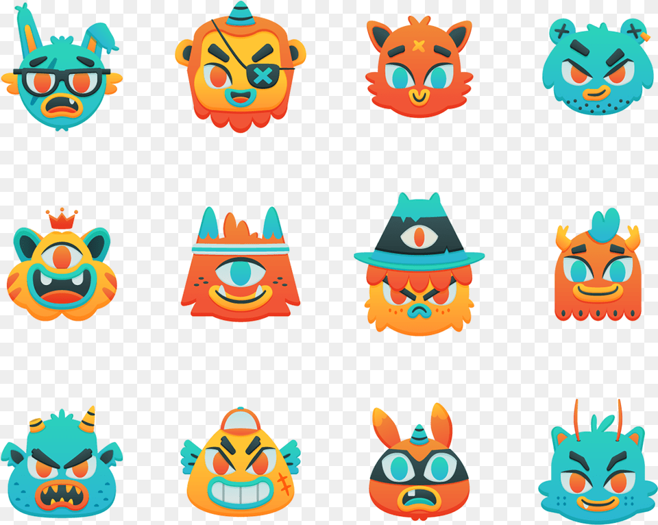 The Faces Of Creatures On Behance Ui Design Graphic, Baby, Person Free Png