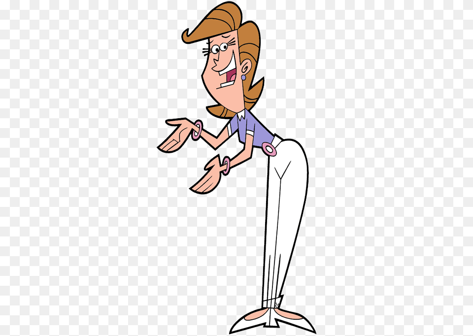 The Fairly Oddparents Character Mrs Turner Explaining, Cartoon, Person, Book, Comics Png Image
