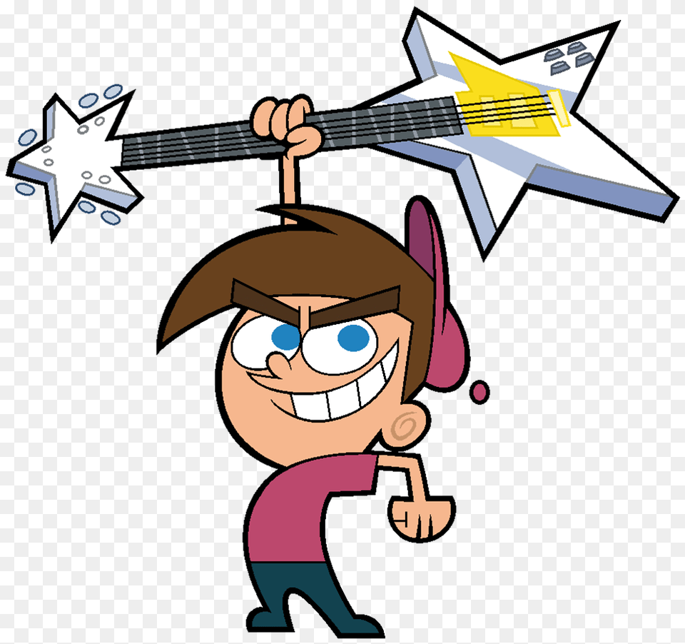 The Fairly Oddparents Timmy Turner Holding Up Guitar, Cartoon, Face, Head, Person Free Png Download