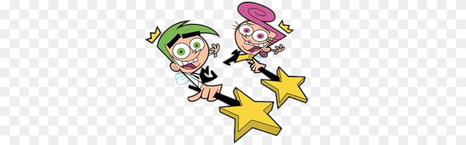 The Fairly Oddparents Wanda And Cosmo With Their Magic Sticks, Book, Comics, Publication Free Transparent Png