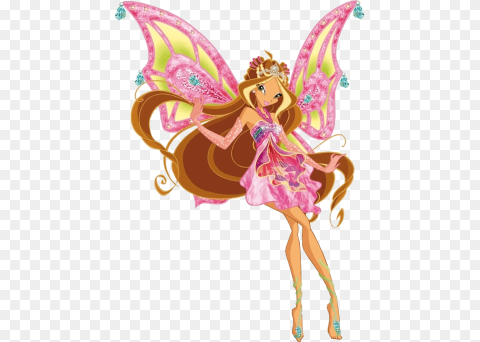 The Fan Favorite Fairy Form For Having The Most Beautiful Winx Flora Enchantix, Figurine, Person, Face, Head Png Image