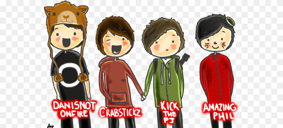 The Fantastic Foursome Dan Phil Chris And Dan And Phil Chris, Publication, Book, Comics, Baby Free Png Download