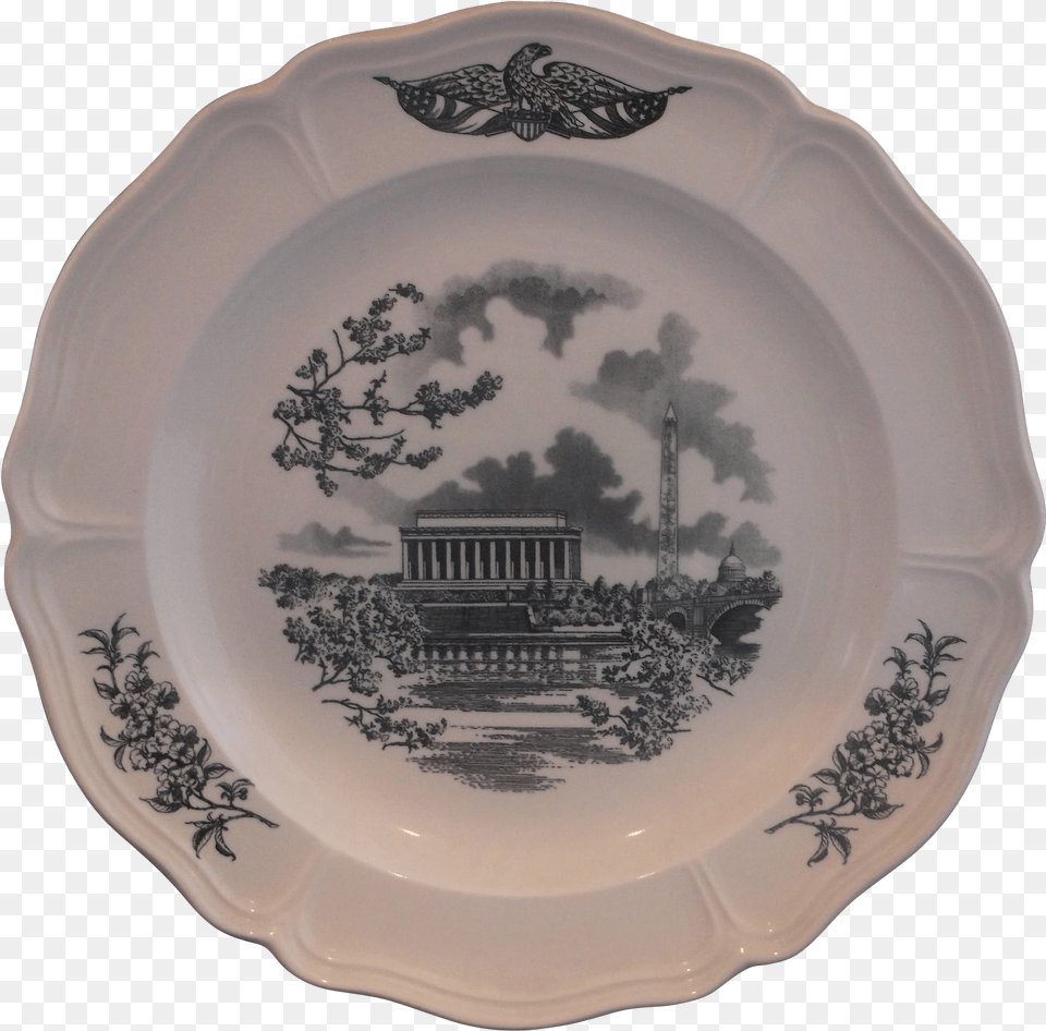 The Federal City Wedgwood Plate Washington Monument Porcelain, Art, Dish, Food, Meal Free Png Download