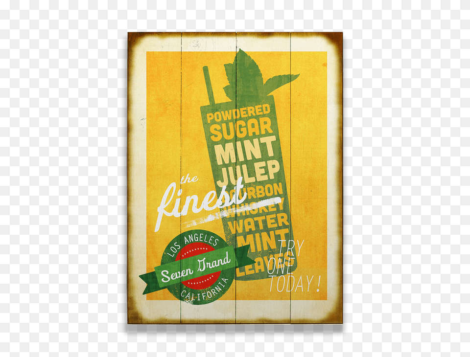 The Finest Mint Julep Recipe Sign, Advertisement, Poster Free Png Download