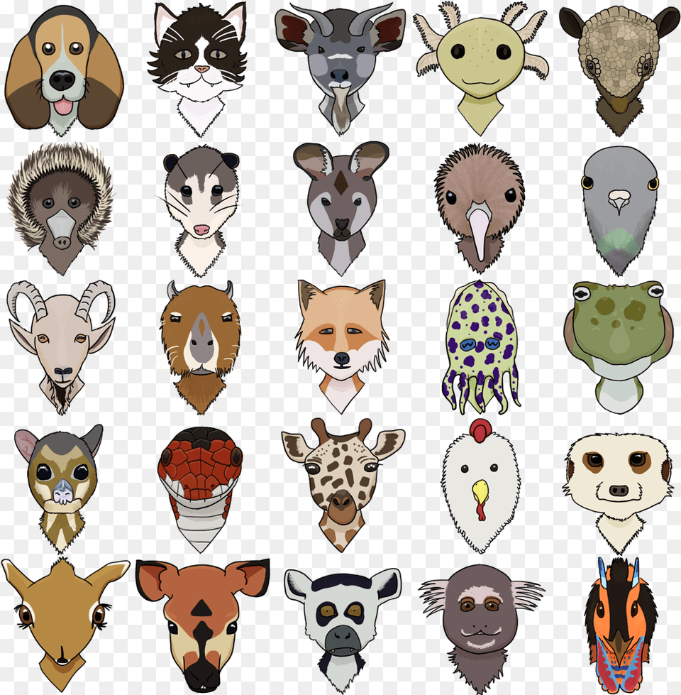 The First 25 Animal Facesmaskswhatever Are Now Quotdonequot Cartoon, Art, Collage, Mammal, Wildlife Free Png Download