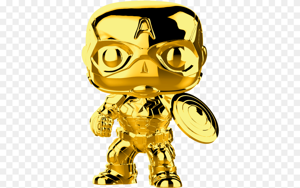 The First Ten Years Captain America Chrome Funko Pop, Treasure, Gold, Person Free Png