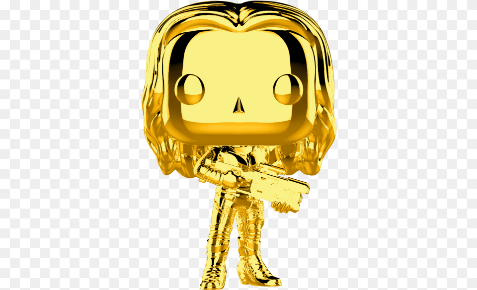 The First Ten Years Gamora Gold Chrome Funko Pop Vinyl Gamora Chrome Pop, Treasure, Person Png Image